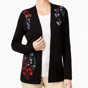 Charter Club Embroidered Open Cardigan Sweater $99